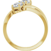 14K Yellow 1 CTW Lab-Grown Diamond Two-Stone Ring