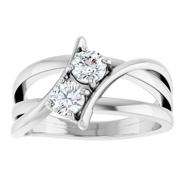 2 CTW Lab-Grown Diamond Two-Stone Ring