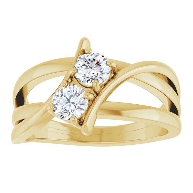 2 CTW Lab-Grown Diamond Two-Stone Ring
