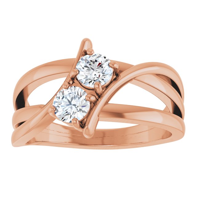 2 CTW Lab-Grown Diamond Two-Stone Ring
