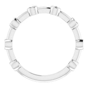 Platinum Natural Pink Tourmaline Bezel-Set Bar Ring
