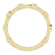14K Yellow Natural Ruby Bezel-Set Bar Ring