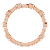 14K Rose Natural Pink Tourmaline Bezel-Set Bar Ring
