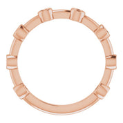 14K Rose Natural Pink Tourmaline Bezel-Set Bar Ring