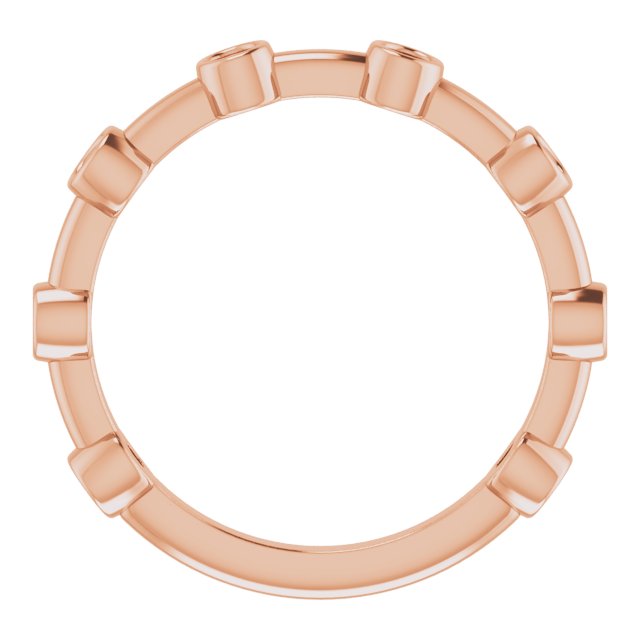 14K Rose Natural Pink Tourmaline Bezel-Set Bar Ring