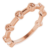 14K Rose Natural Ruby Bezel-Set Bar Ring