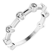 Sterling Silver Natural Ruby Bezel-Set Bar Ring