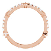 14K Rose 1/4 CTW Natural Diamond Stackable Ring - Stylish and Elegant