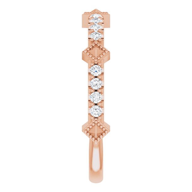 14K Rose 1/4 CTW Natural Diamond Stackable Ring - Stylish and Elegant