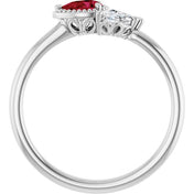Platinum Natural Ruby & 1/8 CTW Natural Diamond Ring