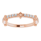 14K Rose 1/4 CTW Natural Diamond Stackable Ring - Stylish and Elegant