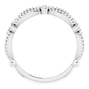 Sterling Silver .06 CTW Natural Diamond Stackable Bead Ring - Stylish Elegance