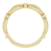 14K Yellow Gold .06 CTW Natural Diamond Stackable Beaded Ring - Elegant Jewelry by [Brand]