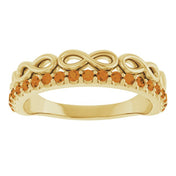 Natural Infinity-Inspired Natural Gemstone Stackable Ring in 14K Gold, Silver, and Platinum