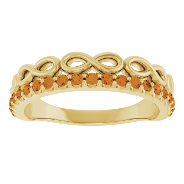 Natural Infinity-Inspired Natural Gemstone Stackable Ring in 14K Gold, Silver, and Platinum