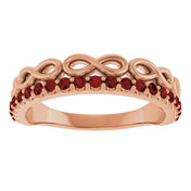 Natural Infinity-Inspired Natural Gemstone Stackable Ring in 14K Gold, Silver, and Platinum