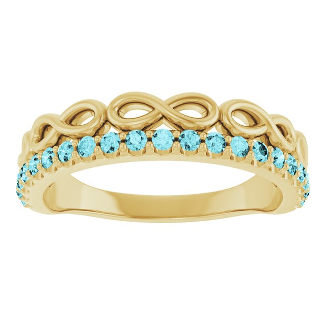 Natural Infinity-Inspired Natural Gemstone Stackable Ring in 14K Gold, Silver, and Platinum