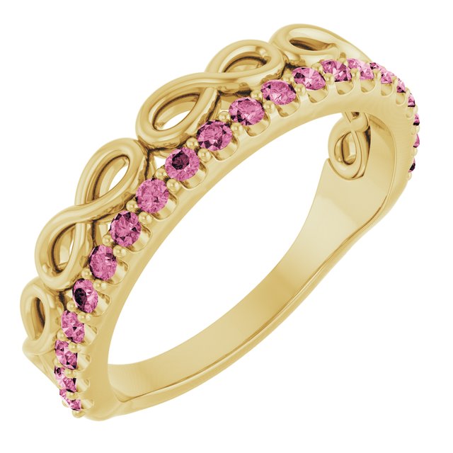 Natural Infinity-Inspired Natural Gemstone Stackable Ring in 14K Gold, Silver, and Platinum