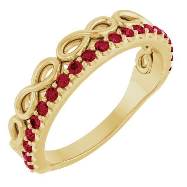 Natural Infinity-Inspired Natural Gemstone Stackable Ring in 14K Gold, Silver, and Platinum