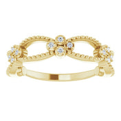 14K Yellow Gold .06 CTW Natural Diamond Stackable Beaded Ring - Elegant Jewelry by [Brand]