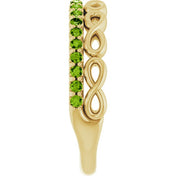 Natural Infinity-Inspired Natural Gemstone Stackable Ring in 14K Gold, Silver, and Platinum
