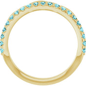Natural Infinity-Inspired Natural Gemstone Stackable Ring in 14K Gold, Silver, and Platinum