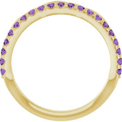 Natural Infinity-Inspired Natural Gemstone Stackable Ring in 14K Gold, Silver, and Platinum
