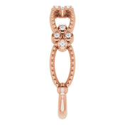 14K Rose Gold .06 CTW Natural Diamond Stackable Bead Ring - Perfect for Layering