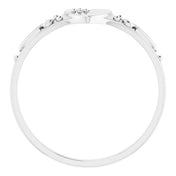 Platinum .01 CT Natural Diamond Youth Heart Ring