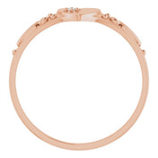 14K Rose .01 CT Natural Diamond Youth Heart Ring