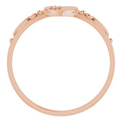 14K Rose .01 CT Natural Diamond Youth Heart Ring