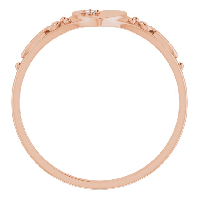 14K Rose .01 CT Natural Diamond Youth Heart Ring