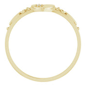14K Yellow .01 CT Natural Diamond Youth Heart Ring