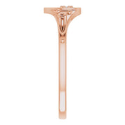 14K Rose .01 CT Natural Diamond Youth Heart Ring