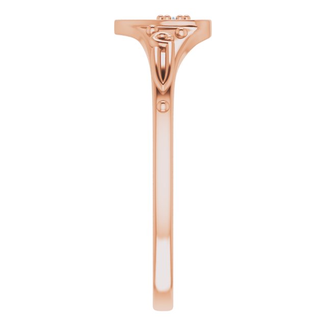 14K Rose .01 CT Natural Diamond Youth Heart Ring