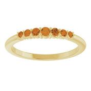 14K Yellow Natural Citrine Stackable Ring