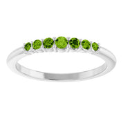 Sterling Silver Natural Peridot Stackable Ring