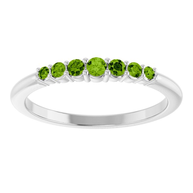 Sterling Silver Natural Peridot Stackable Ring