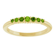 14K Yellow Natural Peridot Stackable Ring