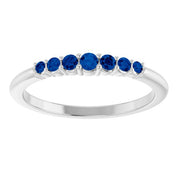 Sterling Silver Natural Blue Sapphire Stackable Ring
