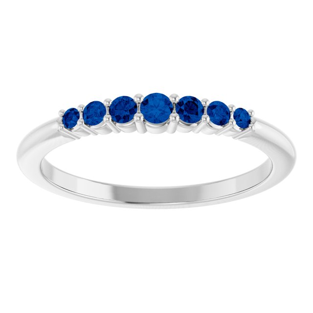 Sterling Silver Natural Blue Sapphire Stackable Ring