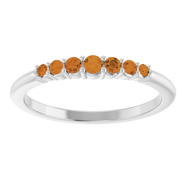 Sterling Silver Natural Citrine Stackable Ring