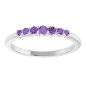 14K White Natural Amethyst Stackable Ring - Elegant Jewelry by [Brand Name] - Part #72022:602:P