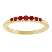 14K Yellow Natural Ruby Stackable Ring