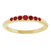 14K Yellow Natural Ruby Stackable Ring