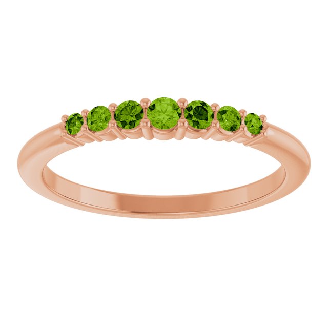 14K Rose Natural Peridot Stackable Ring