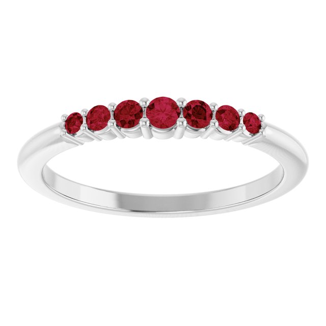 Platinum Natural Ruby Stackable Ring