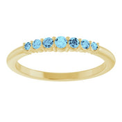 14K Yellow Natural Aquamarine Stackable Ring