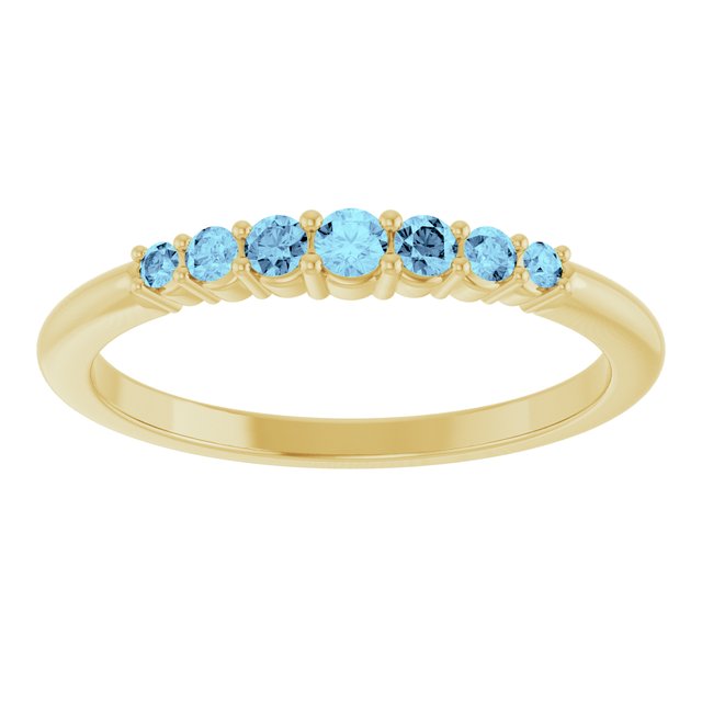14K Yellow Natural Aquamarine Stackable Ring