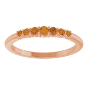 14K Rose Natural Citrine Stackable Ring